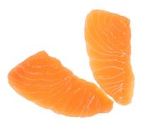 Milisten 2pcs Salmon Simulation Food Model Realistic Decorative Prop for Home Kitchen and Photography for Teaching Display and