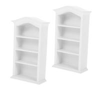 Milisten 2pcs Scale Dollhouse Furniture Craft Ornament for Room Study Office Decoration DIY Small Book Cabinet with Vivid Texture and Natural Detail