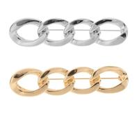 Milisten 2pcs Scarf Ring Clips Metal Brooch Pins for Women, Gold and Silver Shawl Clips with Chain, Small Safety Pins for Clothes, Dress Tightening Fasteners, Suitable for Silk Scarves