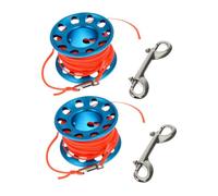 Milisten 2pcs Scuba Diving Spool with Tangle Aluminum Reel Floating Line and Hook Included Precision Positioning Finger Reel for Underwater Navigation Research and Snorkeling