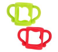 Milisten 2pcs Silicone Bottle Handles for Narrow Neck Born Bottles Soft Comfortable Grip Red and Green