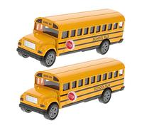 Milisten 2pcs Small School Bus Model Toy Pull Back Bus for Boys and Girls Educational Toys for Year Old Boys Hand-eye Coordination Development Random Style