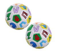 Milisten 2pcs Soccer Balls for Boys Rubber Mini Footballs with Educational Alphabet Design Reliable Grip for Indoor Outdoor Play for Kindergarten Learning and Practice