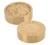 Milisten 2pcs Solid Brass Round Paperweight for Calligraphy and Drawing Heavy Metal Desk Weight for Traditional Chinese Art Multifunctional Tool for Artists and Writers and Versatile Paper