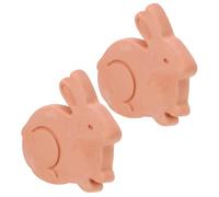 Milisten 2pcs Terracotta Bread Warmer Stones Set Small Rabbit Design Sourdough Bread Keeper and Pastry Heating Plate for Kitchen and Food Storage