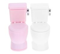 Milisten 2pcs Toilet Set Realistic Dollhouse Bathroom Accessories for Creative Play and Decoration Compatible with Various Models Compact Construction