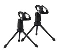 Milisten 2pcs Tripod Condenser Mic Holder Audio Accessory Table Mic Stand Mic Floor Stand Desktop Stand Mini Mic Stand Tabletop Mic Stand Plastic To Rotate Microphone Fall to The Ground