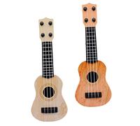 Milisten 2Pcs Ukulele Imitation Guitar Musical Instrument for Learning Family Reunion Activity Beige Design Safe for Little Hands Engaging Play Experience