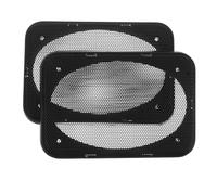 Milisten 2pcs Universal Car Speaker Grill Covers for Subwoofer and Loudspeaker, Black Plastic and Steel Mesh, Moisture Protection and Decorative, Modern Circle and Rectangle Shape for Car