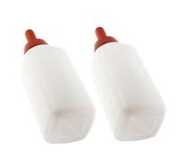 Milisten 2pcs Veterinary Upright Feeding Bottle Calf Milk Bottle Feeder Rubber Nipple for Newborn Small Animals Lamb Nursing Tool