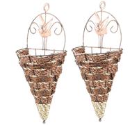 Milisten 2pcs Wall Hanging Flower Basket Cone Shaped Flower Basket Flower Pots for Indoor Plants Hanging Flower Container Outdoor Plant Pots Garden Flower Plant Pots Pocket Iron The Chain, 8KE8WLGB04QF5NBR45C6B302T