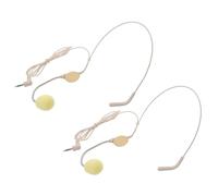 Milisten 2pcs Wired Headworn Headset Microphone with Omnidirectional Mic and Skin Tone Ear Hooks for Singing, Teaching, Coaching, and Conference Recording Studio Equipment