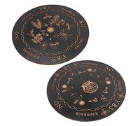 Milisten 2Pcs Wooden Divination Board Carved Pendulum Answer Plate for Tarot Oracle Cards Vintage Altar Supplies Home Decoration Meditation Accessory