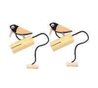 Milisten 2Pcs Wooden Musical Instrument Woodpecker Shape Percussion Fun Instrument for Early Education Decorative Doorbell with Crisp Melody for Boys