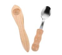 Milisten 2pcs Wooden Musical Spoons Natural Tone Percussion Instrument for Comfortable Handle Folk Rhythm Educational for Indoor Outdoor Play