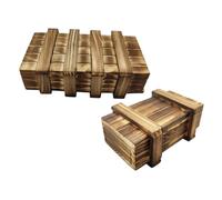 Milisten 2Pcs Wooden Secret Puzzle Box for Hidden Compartments Educational for Parent Interaction and Thinking Skill Development Gift