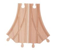 Milisten 2pcs Wooden Train Track Accessories Double-pin Multi-way Switch Tracks Compatible with Thomas Train Sets Toddler Railway Expansion Pieces for Educational Play