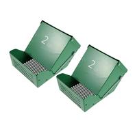 Milisten 2set Pet Feeder Outdoor Small Animal Gravity Feeding Trough Holds Several Days Worth of Food Bunny Food Dispenser Metal Rabbit Feeders