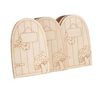 Milisten 2sets 20pcs Wooden Fairy Door Miniature Model with Message Board Creative Garden Adornment for Outdoor Decoration Unpainted Fairy Doors for Personal Touch 20pcs*2