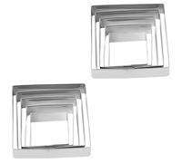 Milisten 2sets Quality Stainless Steel Baking Cutters Square Cookie Molds Biscuit Cutters Set Ideal for Adult Baking Kits 5pcs*2