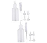 Milisten 2sets Silicone Kitten Bottle 120ml Pet Nursing Bottle for Dog Cat Feeding Milk Feeder Pacifier Cleaning Brush 6pcs*2
