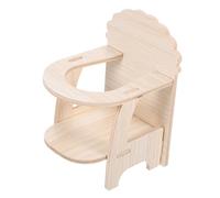 Milisten 2sets Wooden Hamster Chair Tray Handmade Pet Dining Chair for Animals for Hamsters Mice and Guinea Pigs Miniature Accessory for Cage Decoration