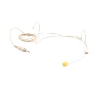 Milisten 3.5mm Wired Open Ear Headset Omnidirectional Microphone Beige Earhook Single Ear Condenser Microphone Headset for Live Performance, Hosting, and Teaching