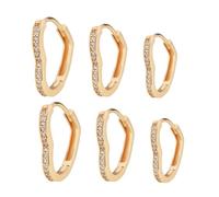 Milisten 3 Pairs Rhinestone Heart-shaped Earrings Ear Accessories for Women Stylish Small Medium Large Elegant Decorative Studs for Ladies