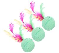 Milisten 3 PCS Sponge Balls for Cats with Tails Creative Interactive Pet for Indoor Play Stimulates Natural Instincts Keeps Cats Engaged Prevents Furniture Scratching Random Color