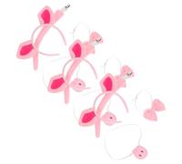 Milisten 3 Set Pink Pig Costume Set with Nose Tail Ears and Bow Tie Plush Animal Accessories for Adults Halloween Christmas Cosplay Parties and Themed Dress Up Events