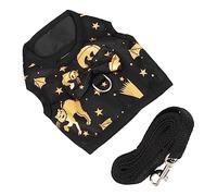 Milisten 3 Sets Rabbit Clothes Puppy Outfits Bunny Traction Rope Rabbits Walking Vest Harness Guinea Leash Harness Rabbit Vest and Chest Strap Holiday Pet Decor Kitten Bat Costume Black