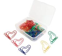 Milisten 30pcs Footmark Shaped Paper Clips Paperclips Large Metal for Document Organization Organizing Paperwork Home Use Mixed Colour Office Accessories Random Color