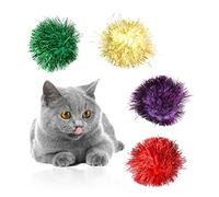 Milisten 30PCS Glitter Colorful Interactive Cat Balls Fun Elasticity for Cats and Small Pets Engaging Glitter Balls to Stimulate Play and Prevent Furniture Scratching Random Color