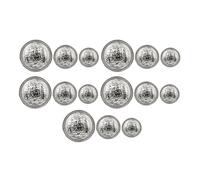 Milisten 30pcs Metal Coat Buttons with Shield Pattern for Sweaters and Clothes, Zinc Alloy Material, Silver Colour, Decorative and Suitable for Sewing Projects and DIY