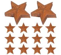 Milisten 30Pcs Metal Five-Pointed Stars 4.5Cm Rusted Barn Star Decorations for Halloween and Christmas Crafting