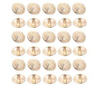 Milisten 30pcs Metal Round Flat Buttons Coats Buttons Jacket Button Shirt Suit Trousers Buttons for DIY Craft Sewing Buttons Light Gold 25mm