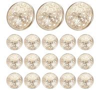 Milisten 30pcs Metal Round Flat Buttons Coats Buttons Jacket Button Shirt Suit Trousers Buttons for DIY Craft Sewing Buttons Light Gold 23mm