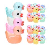 Milisten 30Pcs Mini Resin Duck Figurines Tiny Glow in the Dark Ducks Mini Duck Garden Statue for Lawn Yard Balcony and Car Scene Decoration