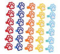 Milisten 30pcs Paw Print Rings for Animal-themed Party Favors and Classroom Prizes Vibrant Plastic Finger Jewelry for Little Birthday Goodie Bags and Dress Up Accessories