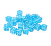 Milisten 30pcs Transparent Sky Blue Acrylic Board Dice with Rounded Corners for Party Accessories and Game Props Lightweight for Easy Rolling and Portable Tabletop Play