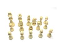 Milisten 32pcs Wooden International Chess Pieces Brown and White Chessmen Replacement Accessories Educational for Developing Logic and Patience