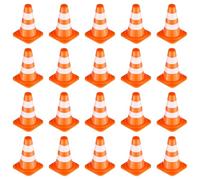 Milisten 35pcs Mini Traffic Cones and Signs for, Orange Plastic Road Safety Training, Small Construction Cones for Educational Pretend Play and Traffic Cognition