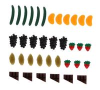 Milisten 35PCS Miniature Food Set Realistic Kitchen Accessories with Fruits Snacks for Creative Pretend Play for Role Playing Grocery Shopping Fun