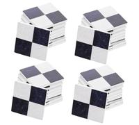 Milisten 36 pcs Miniature Wooden Dollhouse Flooring Realistic Tiny Floorboards for Mini House Living Room Bedroom Study Bathroom Decor Black and White Tile Effect Craftsmanship Detail