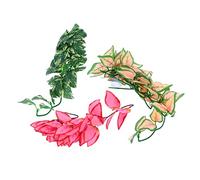 Milisten 3pcs Artificial Rattan Reptile Vines with Leaves Flexible Climbing Plants for Terrarium Landscape Safe Bendable Vine Decor for Lizards Geckos Tortoise Enclosure