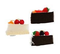 Milisten 3Pcs Artificial Simulation Cake Models Realistic PU Material Fake Butter Cake Decorations for Home Kitchen Bakery Shop Office Wedding Party Display Props