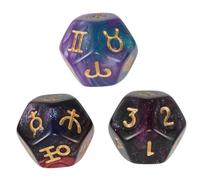 Milisten 3pcs Astrological Divination Dice Sided Zodiac Signs Planets for Tarot Reading and Games Unique Design for Enhanced Playability and Zodiac Education