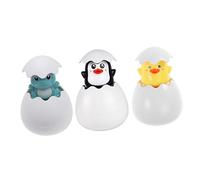 Milisten 3pcs Bath Floating Water Spray Eggs for Creative Sprinkling Bathing with Penguin Duck Dinosaur Smooth Safe Surface Random Colors Fun Summer Bathtime Play Random Color