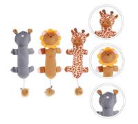 Milisten 3pcs Bite Resistant Plush Cat Molar Set Lion Giraffe Leopard Dolls for Indoor Play Anxiety Relief Chewing Fun Cat Companion