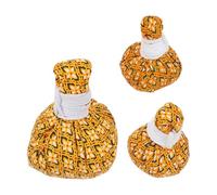 Milisten 3pcs Chinese Herbal Health Balls Set Pure Natural Herbs, Thai Massage Acupoint Warming Bags, Yellow Large, Medium, Small for Traditional Chinese Medicine Therapy